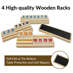uvcany four wooden racks hold tiles securely for organized play.