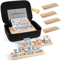 uvcany Mexican Train Dominoes Set Case – portable travel storage for family play