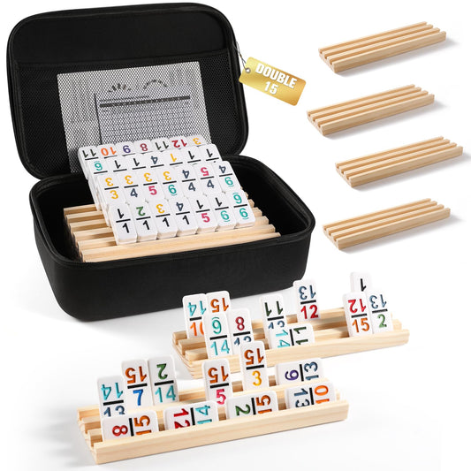 UVCany Mexican Train dominoes set with colorful tiles for easy reading during game night