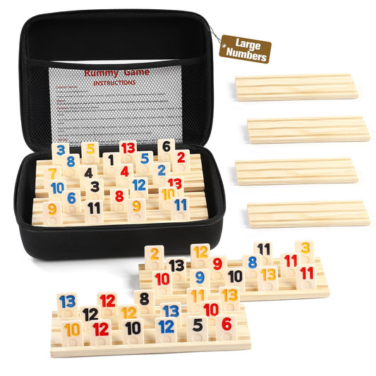 uvcany Rummy Cube tiles provide bright visibility for family game night.