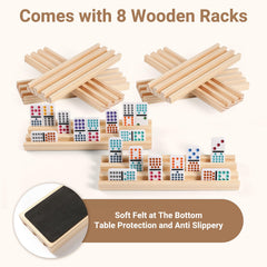 uvcany wooden racks eight – sturdy tile holders keep dominoes organized during games