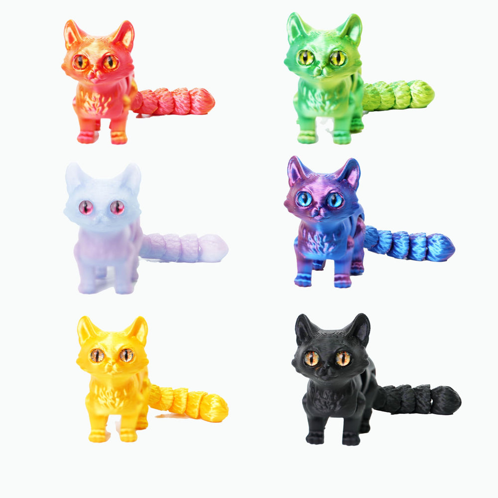 UXBSTM 6-pack colorful 3D cat desk companion for focus and play.