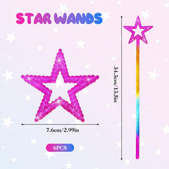 UYUOO silver star wand for kids, perfect for pretend play and favors.
