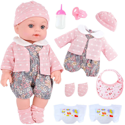 UZIDBTO realistic baby doll face with lifelike eyes for imaginative play