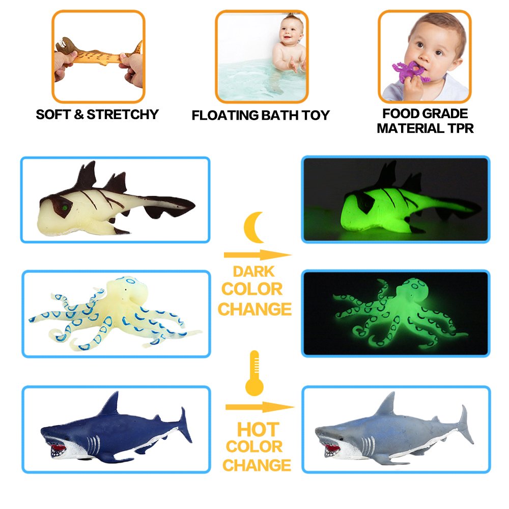 ValeforToy Seahorse 8 Inch Bath Toy — color-changing feature adds visual interest during bath