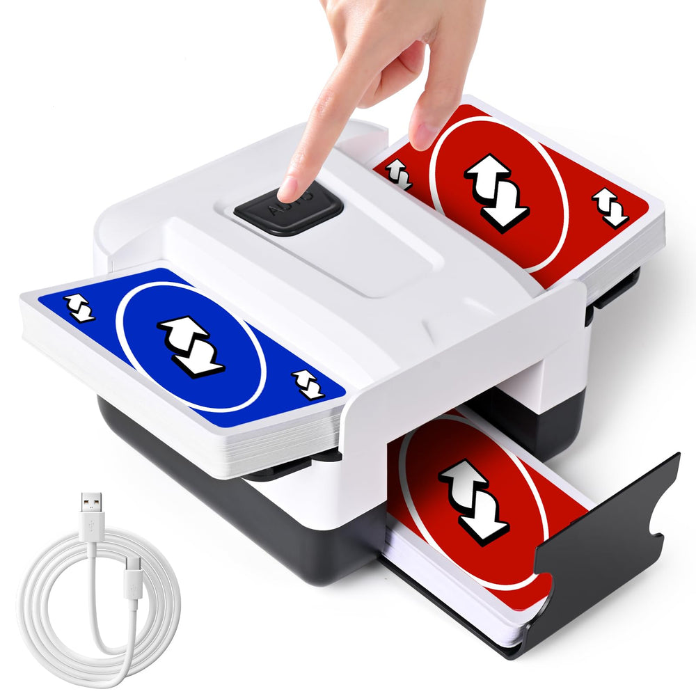 VAMODI automatic card shuffler in auto mode for quick prep