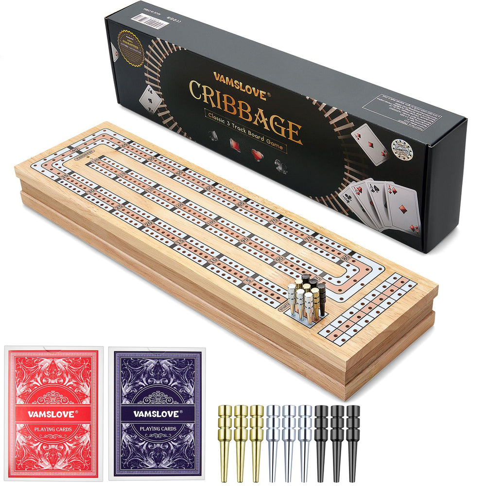 Vamslove magnetic cribbage board with 15-inch folding for portable play