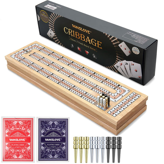 Vamslove magnetic cribbage board with 15-inch folding for portable play