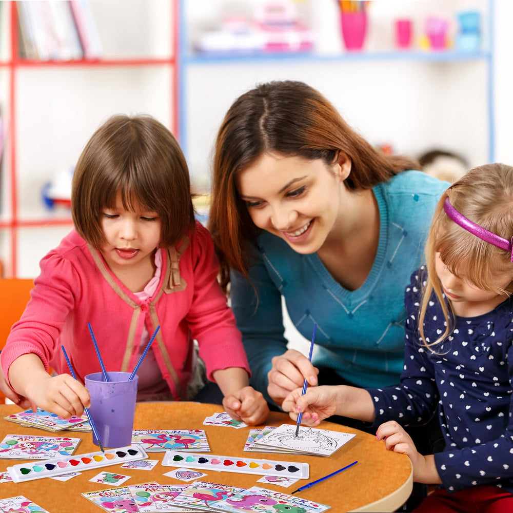 Vanblue brush included with heart set supports beginner art projects.
