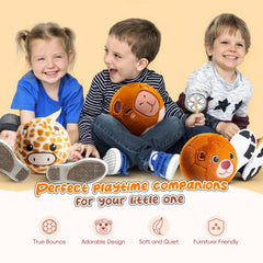 VangeBow Bear Plush Soccer Ball side-kick image highlights safe lightweight design for kids