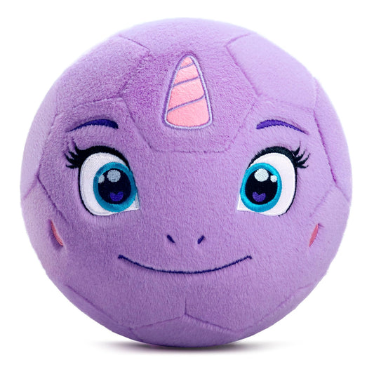 VangeBow unicorn plush soccer ball with soft-touch surface for safe indoor play.
