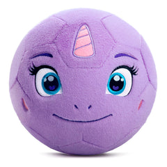 VangeBow unicorn plush soccer ball with soft-touch surface for safe indoor play.