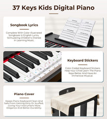 Vangoa 3-octave range enables simple melodies and rhythm.