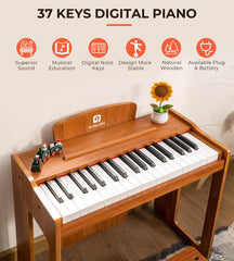 Vangoa dust cover protects the wooden keyboard between sessions.