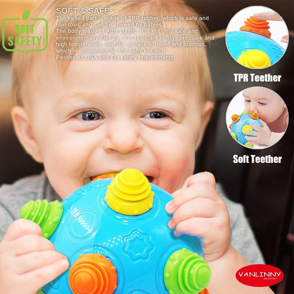 VANLINNY Buzz Ball music play engages baby with cheerful tunes.
