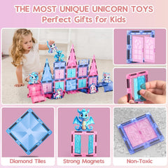 Durable magnets ensure sturdy structures during toddler designs.