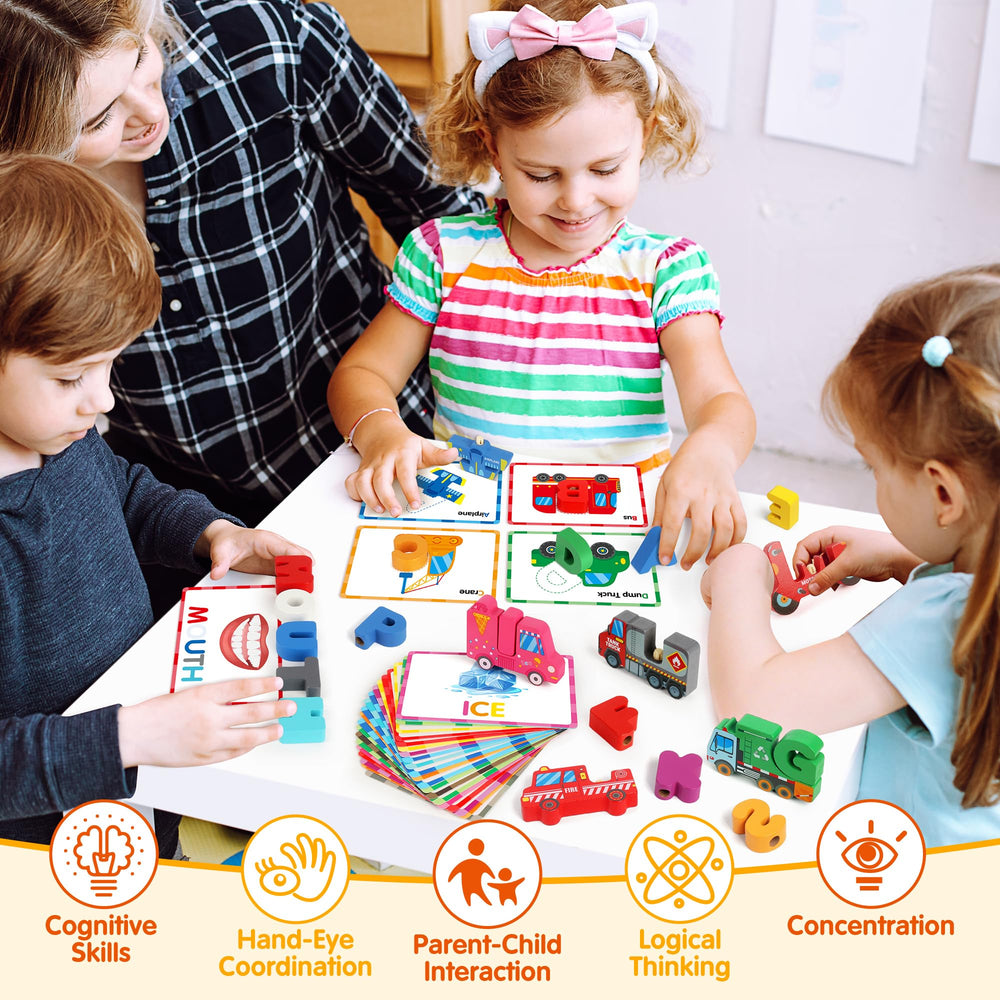 Vanmor 52-piece alphabet block set supports hands-on learning.