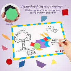 Vanmor double-side magnetic pattern board for drawing and arranging shapes