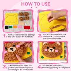 Vanttokeey Elephant felt piece supports safe sewing with pre-punched holes.