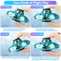 Vantexi hand operated drone close-up, responsive throw-and-fly action.