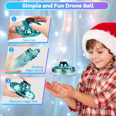 Vantexi LED fidget spinner drone, vibrant lights for night play.