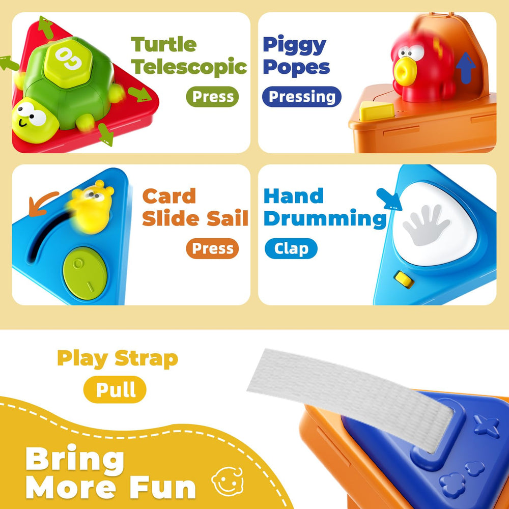 Vanvimen Busy Board cube key-pairing area supports problem solving and hand-eye coordination.
