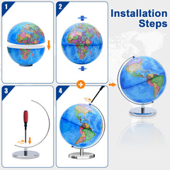 VAP 12-inch globe with high-definition printing and vivid colors.