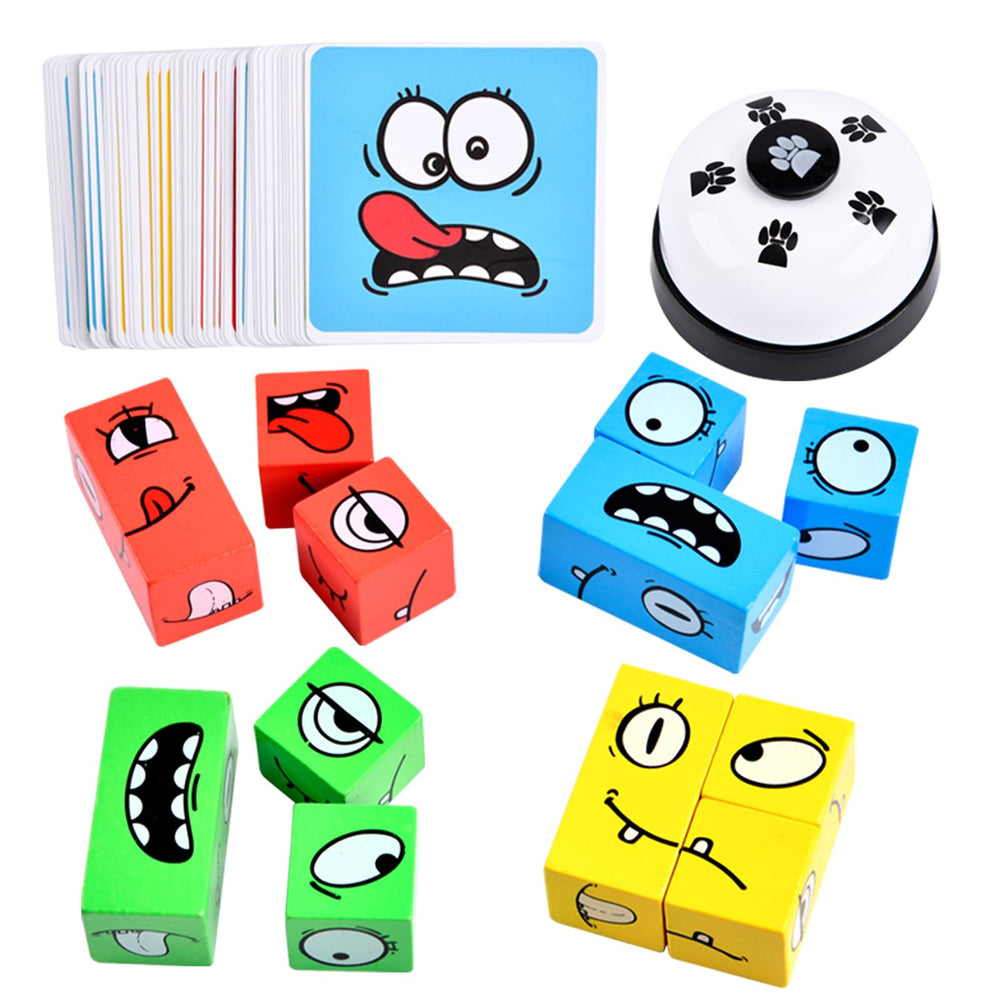 Varbertos wooden face-changing cube game packaging for gift-ready fun.