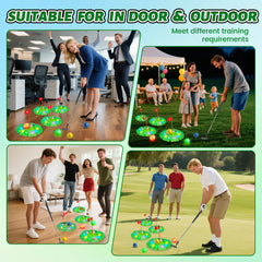 VATOS glow-in-the-dark golf kit suits kids and adults for family fun.