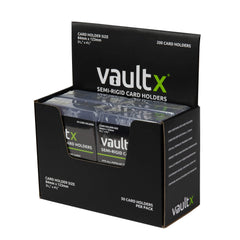 Vault X semi-rigid card holders 200-pack box ready for grading shipments.