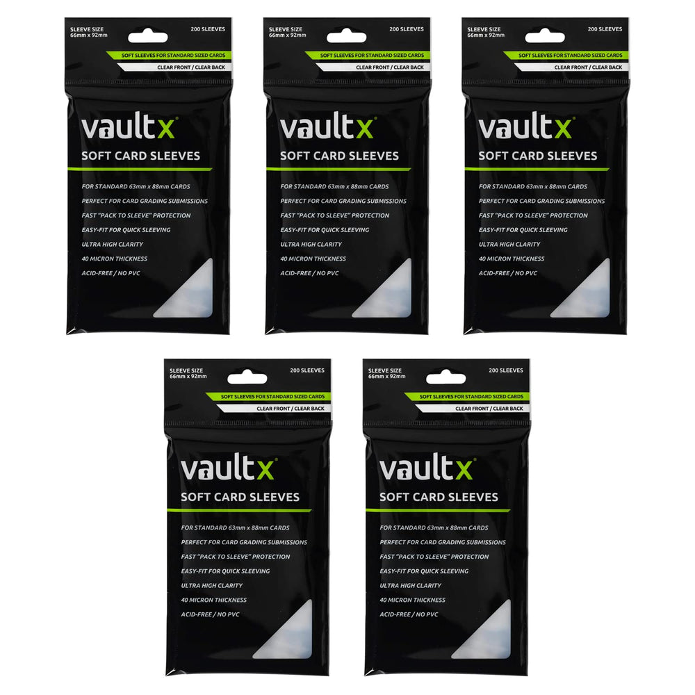 Vault X soft sleeves 1000-pack provide crisp protection for standard cards.
