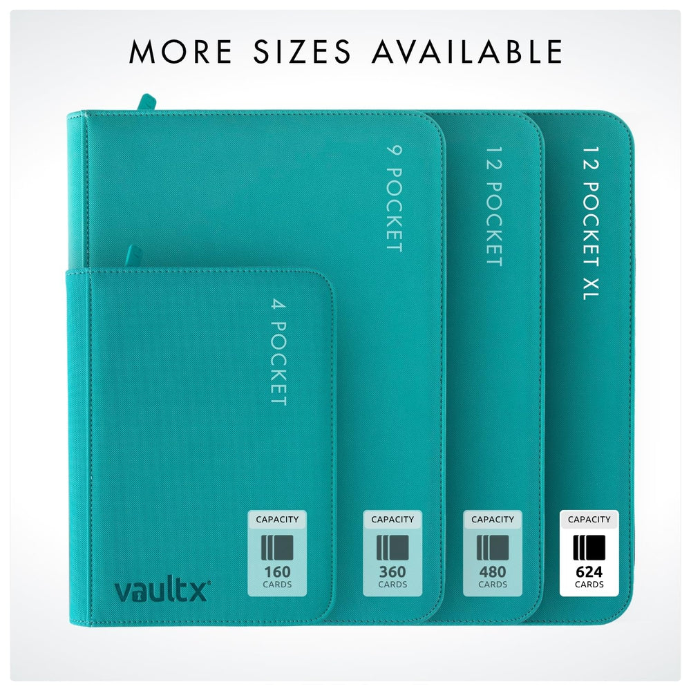 Vault X teal binder color appeals to collectors seeking style.