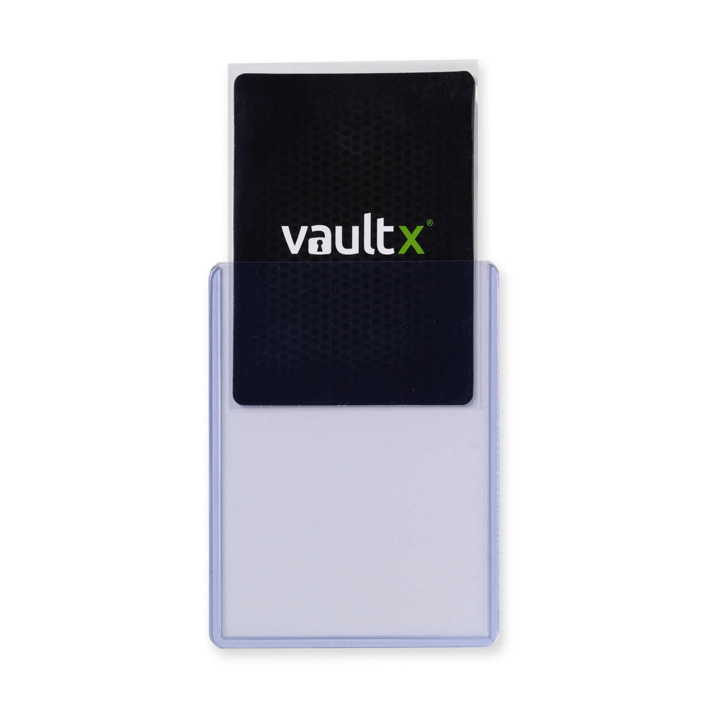 Vault X Toploaders blue tint enhances clarity for easy viewing of cards.