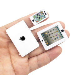 Vawuz dollhouse mini smartphone in silver enhances realism and storytelling.
