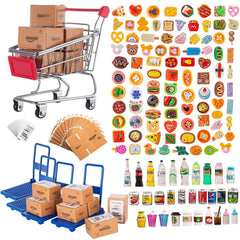 Vawuz miniature shopping cart with realistic details for dollhouse play