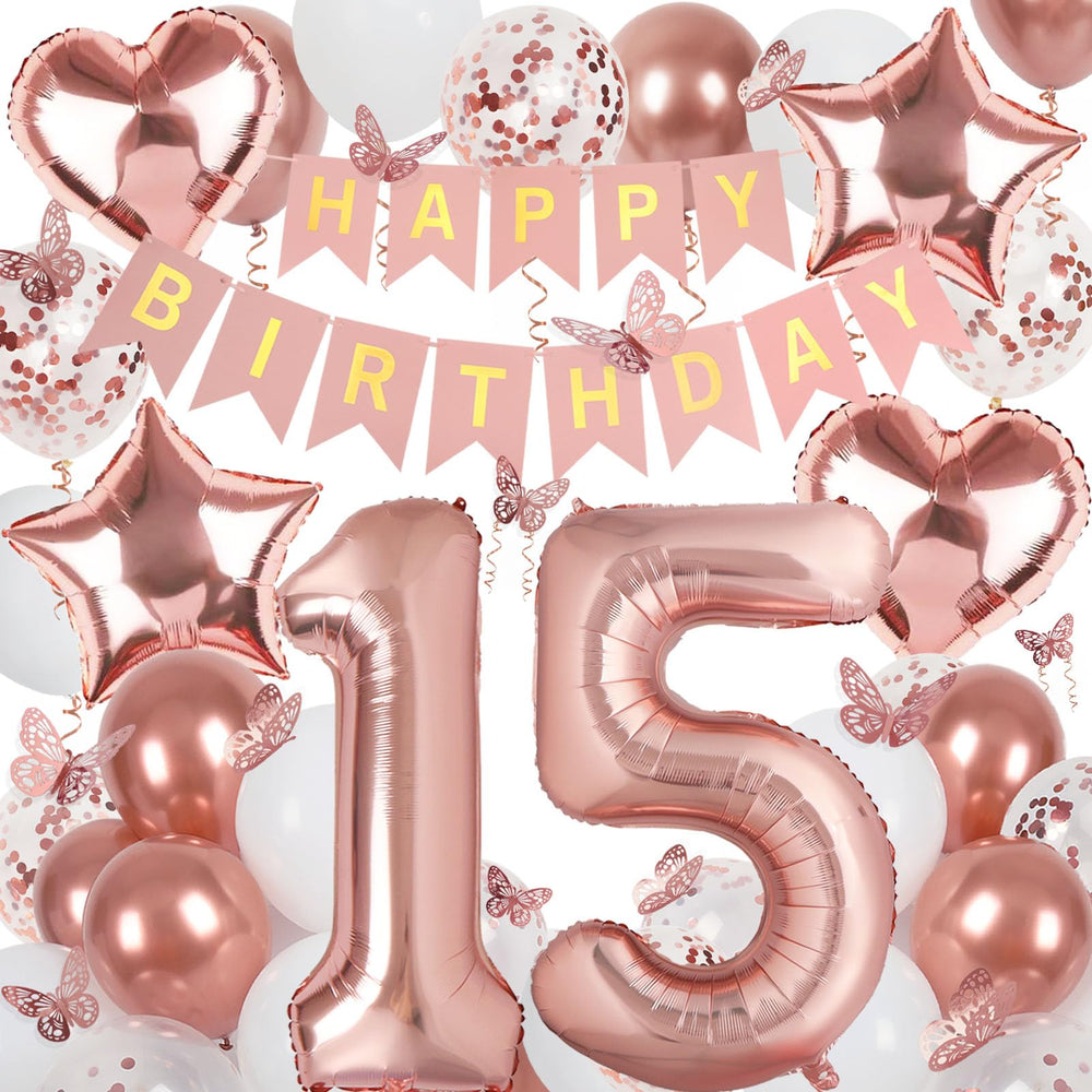 VBEOLLOV rose gold happy birthday banner for an elegant backdrop