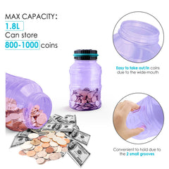 Vcertcpl ABS plastic piggy bank is sturdy and durable