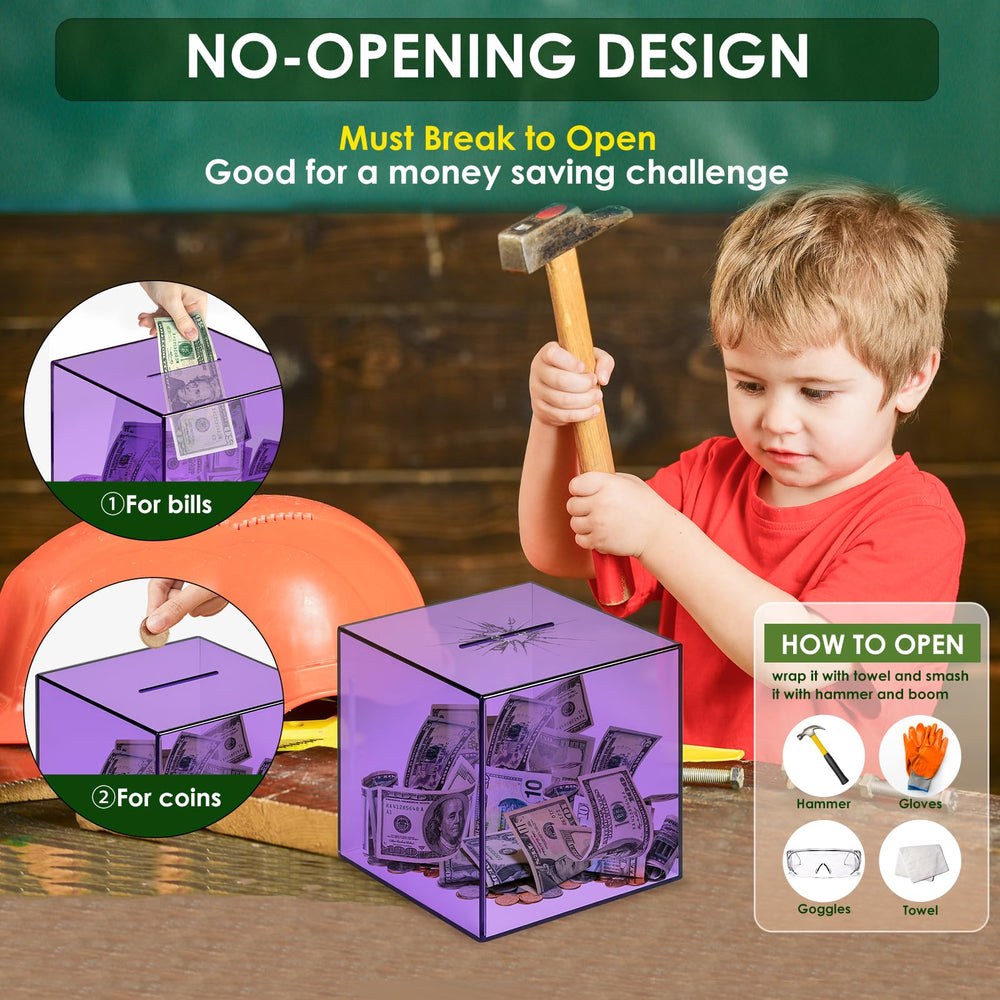 Durable acrylic material keeps coins secure and decorative.