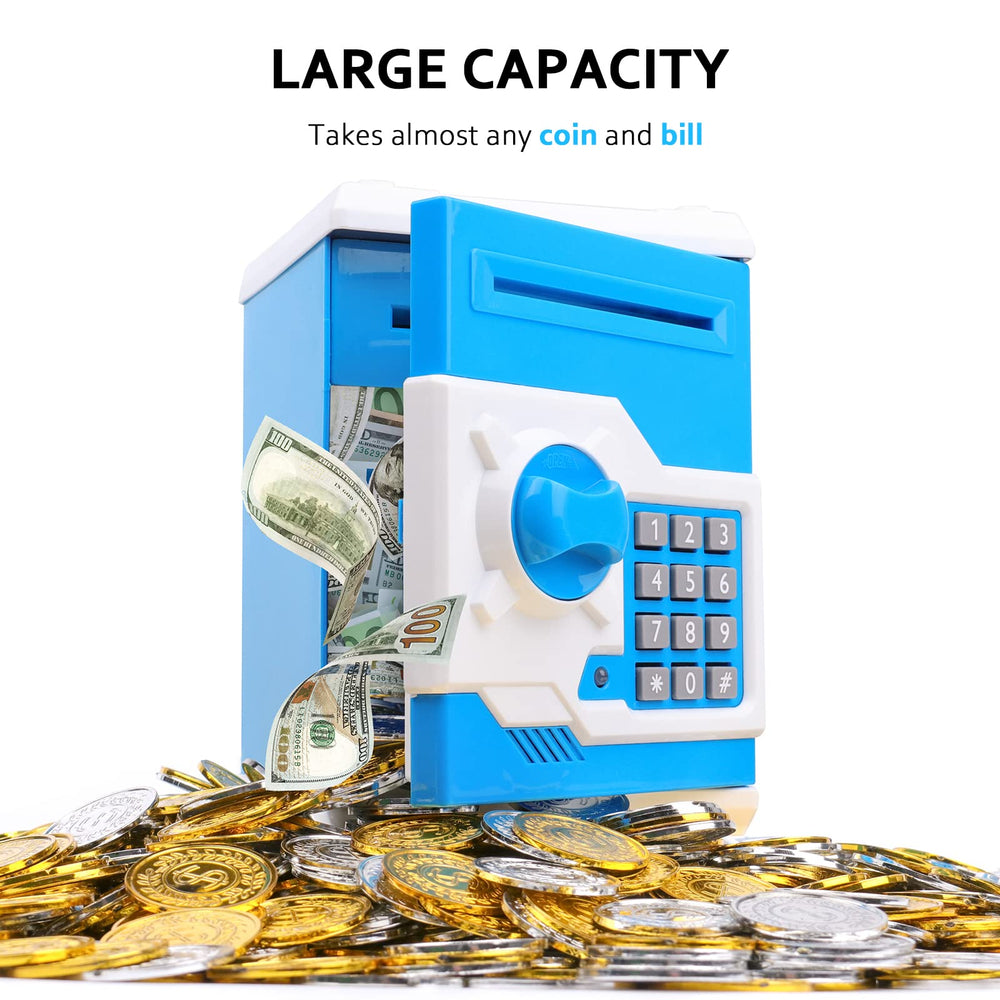Vcertcpl ATM piggy bank bill slot demonstrates real ATM-like savings capacity.