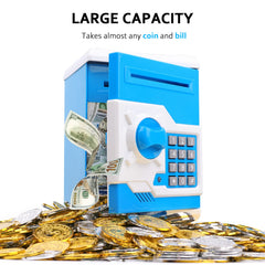 Vcertcpl ATM piggy bank bill slot demonstrates real ATM-like savings capacity.