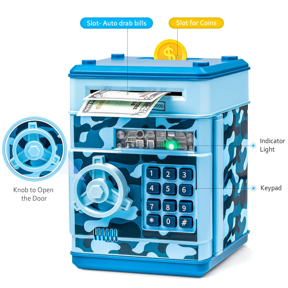 Vcertcpl ATM piggy bank bills slot shows convenient bill saving option.
