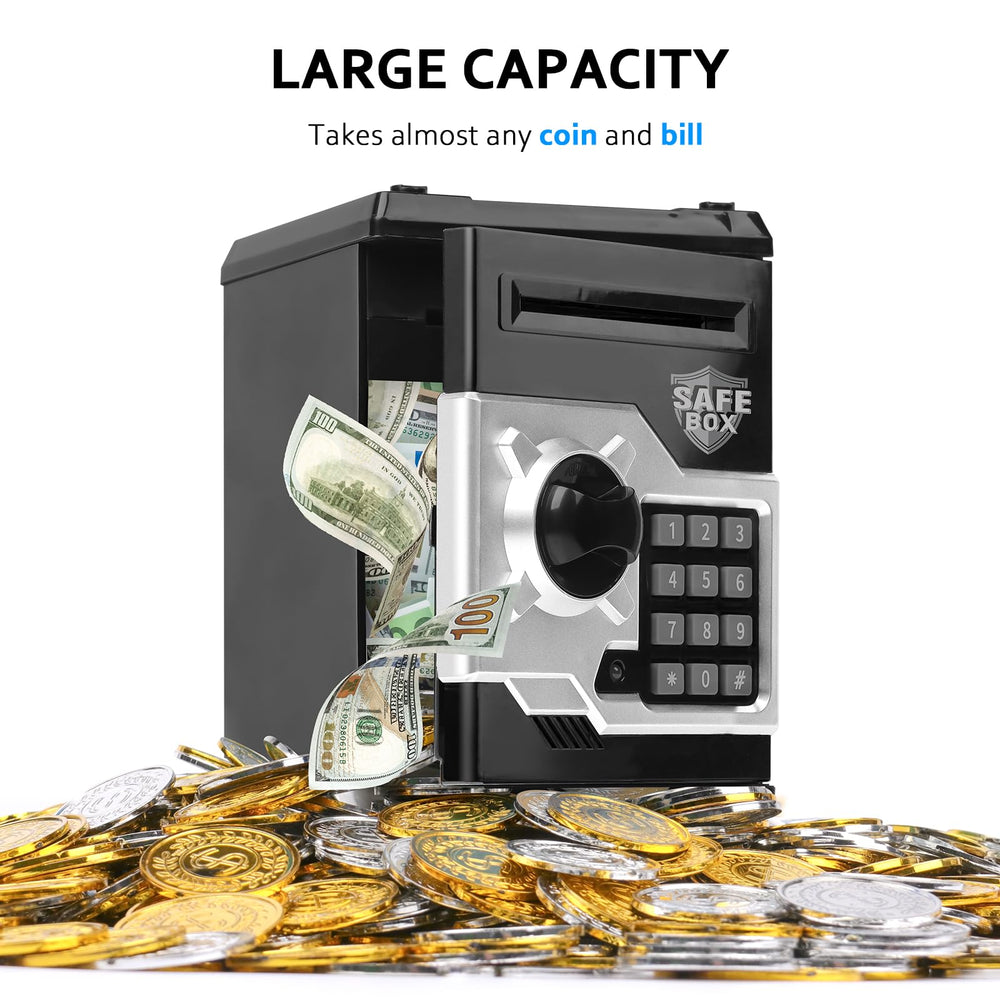 Vcertcpl ATM piggy bank coin slot highlights wide storage for coins.
