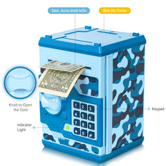 Vcertcpl camouflage blue bill-slot demonstrates convenient cash deposits.