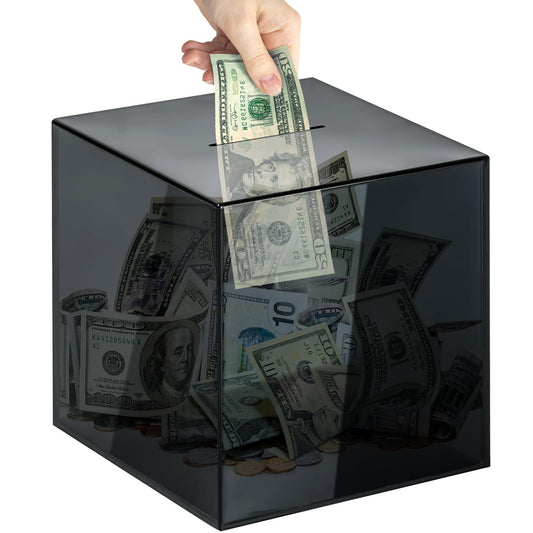 Vcertcpl clear piggy bank 12x12cm visible savings at a glance.