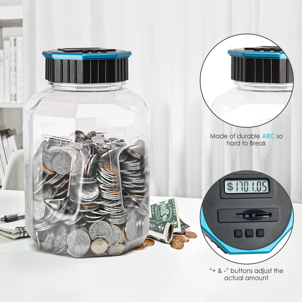 Vcertcpl coins in jar with a visible total amount display.