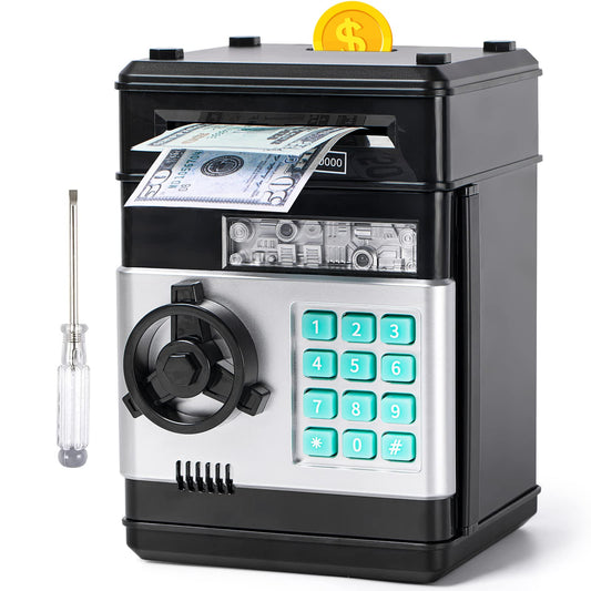 Vcertcpl piggy bank with ATM slot for secure kid savings at home