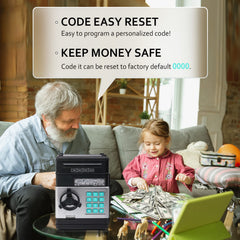 Vcertcpl piggy bank with 4-digit code keypad for private money access