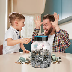 Vcertcpl battery-powered coin counter bank without glass.