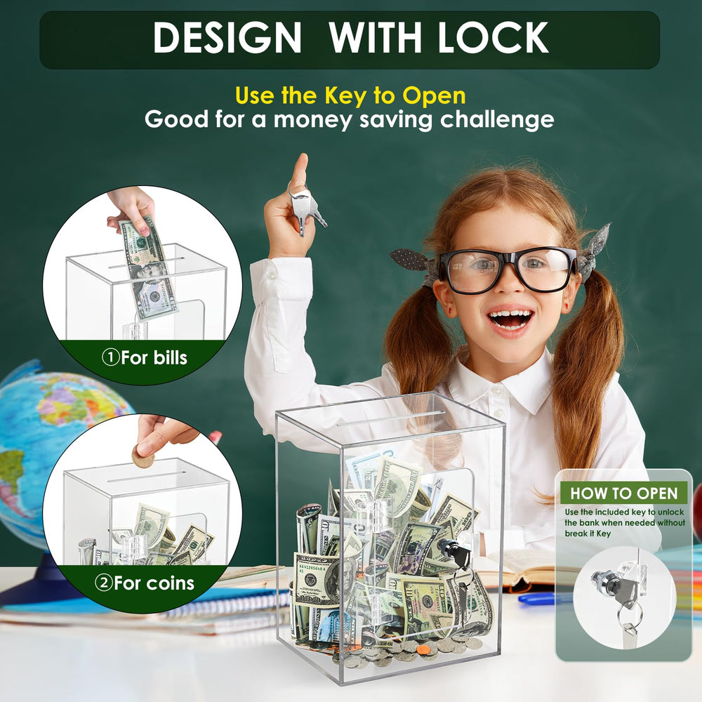 Vcertcpl X-Large piggy bank capacity 3-6L for kids and adults saving goals