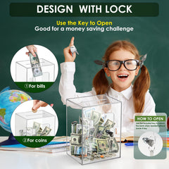 Vcertcpl X-Large piggy bank capacity 3-6L for kids and adults saving goals